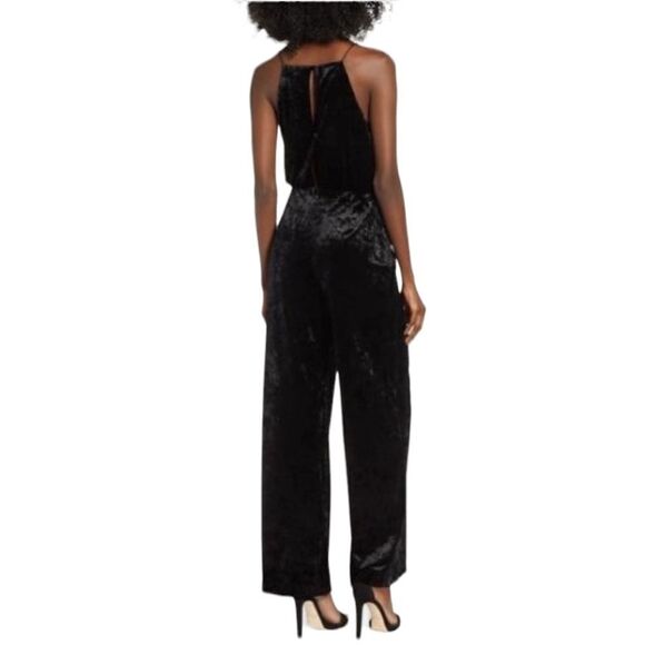 WAYF Posie Lace-Up Jumpsuit In Black Velvet - Picture 11 of 11